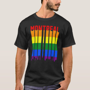 LGBTQ Vintage Pride Skyline Of Montreal, Canada Mo T-Shirt