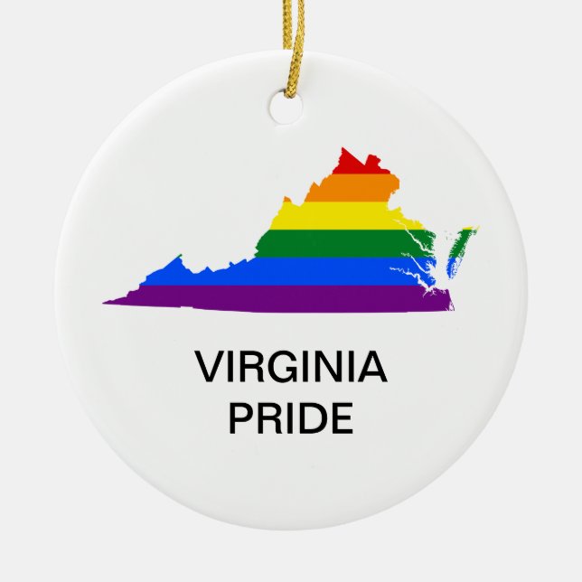 LGBTQ VIRGINIA PRIDE Ceramic Ornament (Front)