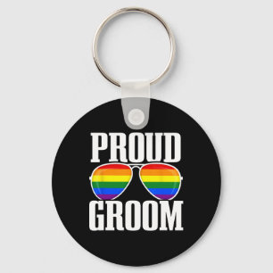 Lgbtq Wedding - Gay Pride Flag - Groom Squad - Pro Key Ring