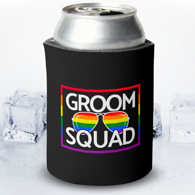 LGBTQ Wedding Gay Pride Matching Groomsmen Squad Can Cooler (Creator Uploaded)