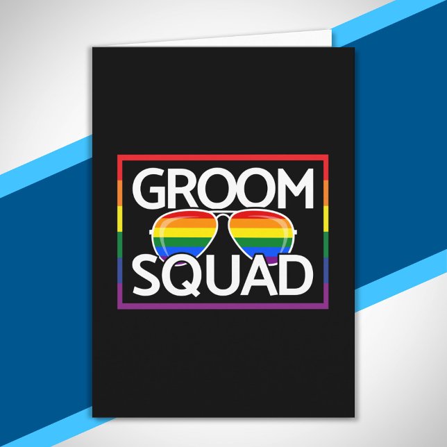 LGBTQ Wedding Gay Pride Matching Groomsmen Squad Card (Creator Uploaded)