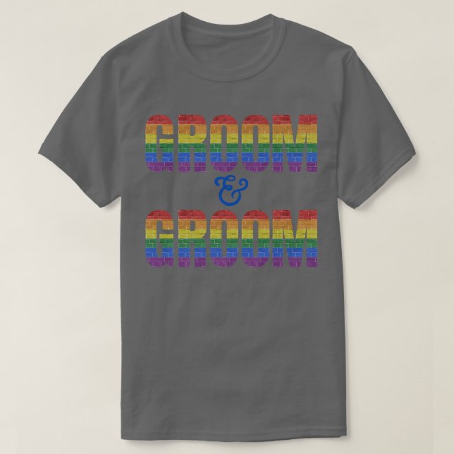 LGBTQ WeddingMarriage Apparel Groom and Groom for  T-Shirt (Design Front)