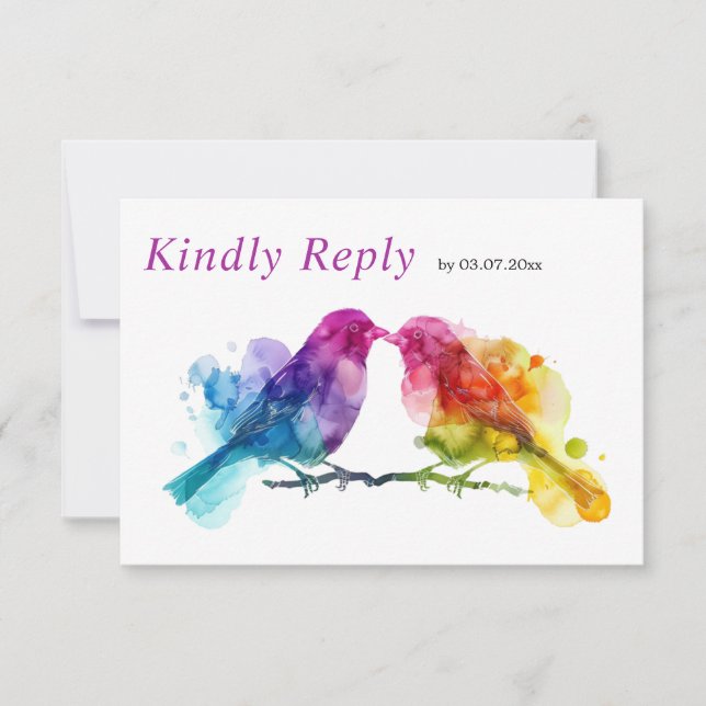 LGBTQ+ with menu choice Rainbow Lovebirds (Front)
