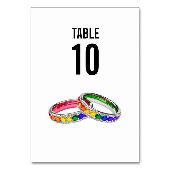 LGBTQ+  with photo Intertwined in Pride Table Number (Front)