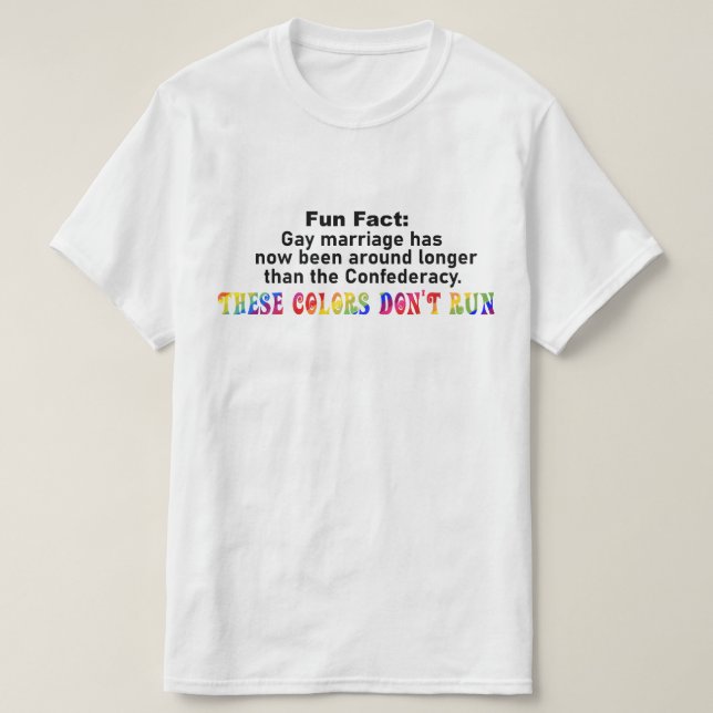 LGBTQA+ Colours Don't Run Version 1 T-Shirt (Design Front)