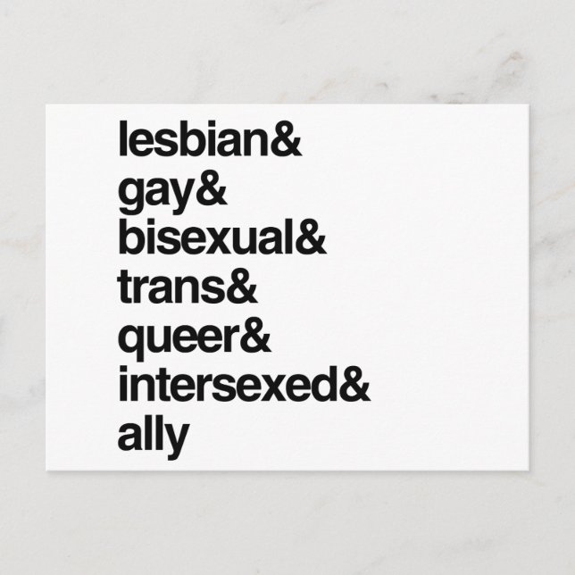 LGBTQI LIST POSTCARD (Front)
