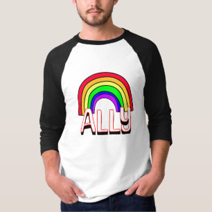 LGBTQIA+ Ally   Cute Rainbow and Heart Pride  T-Shirt