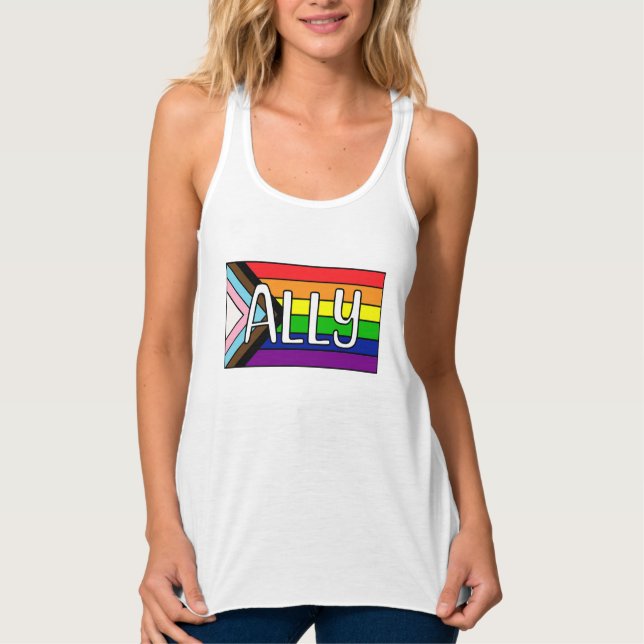LGBTQIA+ Ally | Rainbow Flag Singlet (Front)