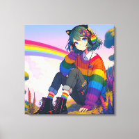 LGBTQIA+ Anime Girl Lesbian Pride