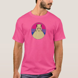 Lgbtqia+ Capybara In Bisexual Pride Rainbow Circle T-Shirt