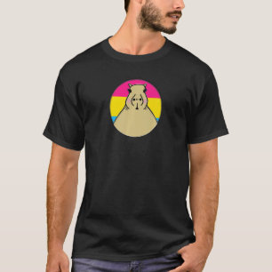 Lgbtqia+ Capybara In Pansexual Pride Rainbow Circl T-Shirt