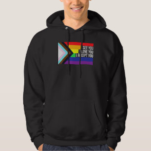 Lgbtqia Flag I See You I Love You I Accept You All Hoodie