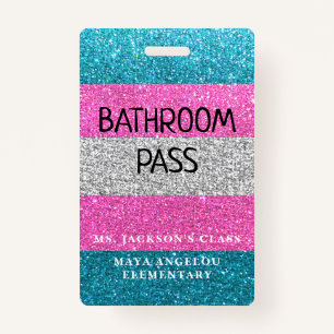 LGBTQIA Glitter Back To School Bathroom Hall Pass ID Badge