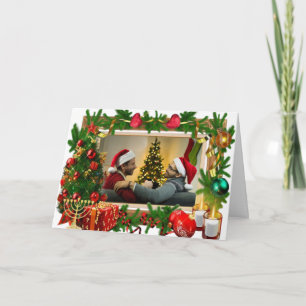 LGBTQIA+ Happy Holidays Subtle image-text Custom Card