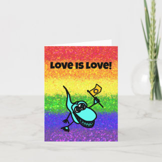 LGBTQIA Love is Love Intersex Flag with Gator Card