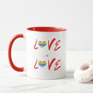 LGBTQIA LOVE is LOVE Rainbow Heart Pride Flag Mug