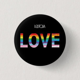 LGBTQIA LOVE, Pride Rainbow Flag Cool 3 Cm Round Badge