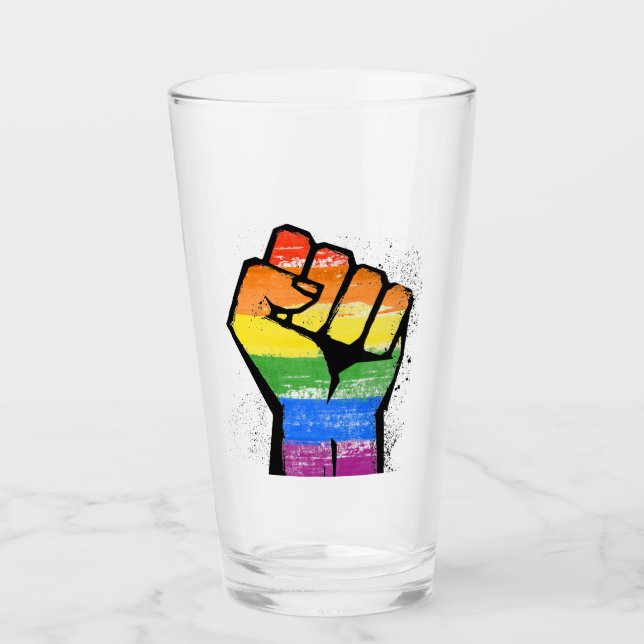 LGBTQIA Pride Flag Glass (Front)