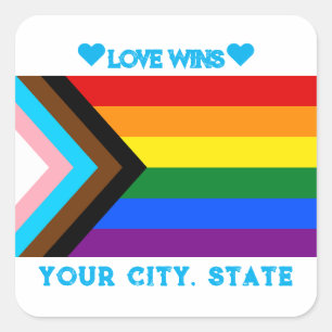 LGBTQIA Pride Flag  Square Sticker