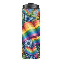 LGBTQIA+ Pride Flags, Rainbows, Flowers