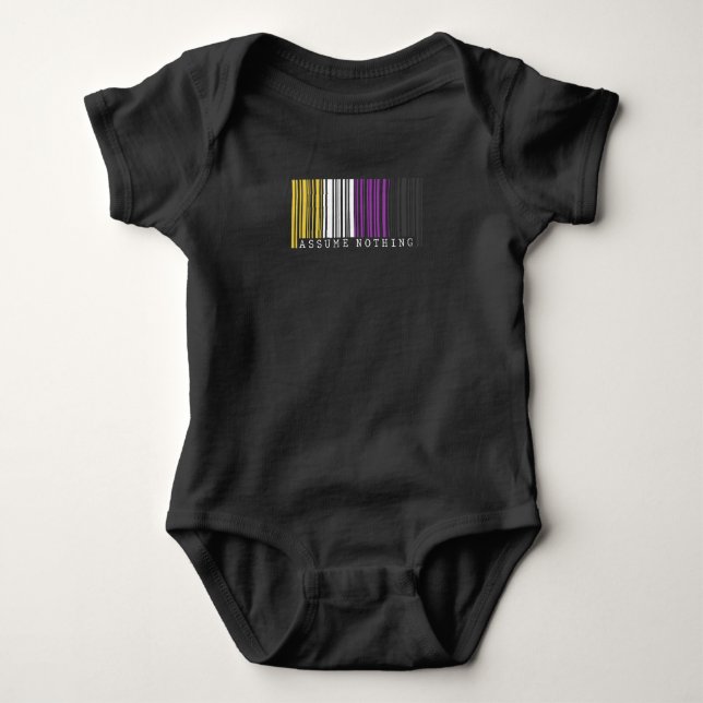 LGBTQIA Pride Lesbian Gay Bisexual Queer Asexual Baby Bodysuit (Front)