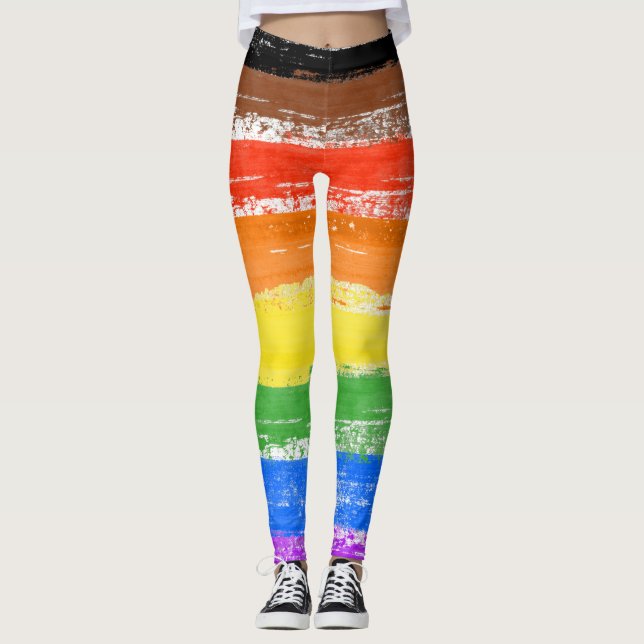 LGBTQIA+ Pride Paint Leggings (Front)