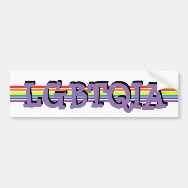 LGBTQIA Pride Rainbow Bumper Sticker (Front)