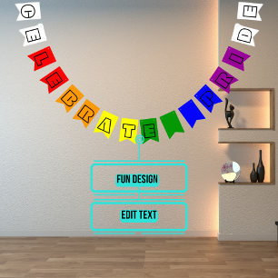 LGBTQIA Pride Rainbow Colour Block Bunting