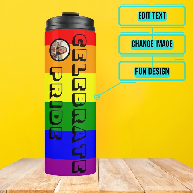 LGBTQIA+ Pride Rainbow Flag Thermal Tumbler (Please enjoy our design and see the others in the collection.)