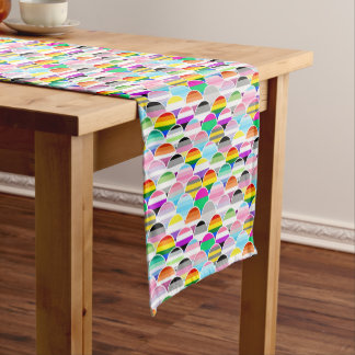 LGBTQIA+ Queer Scalloped Pride Flag Fans Short Table Runner