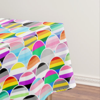 LGBTQIA+ Queer Scalloped Pride Flag Fans Tablecloth