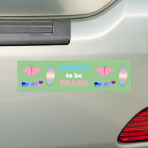 LGBTQIA Transgender Pride Caterpillar to Butterfly Bumper Sticker
