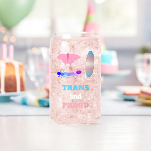 LGBTQIA Transgender Pride Caterpillar to Butterfly Can Glass
