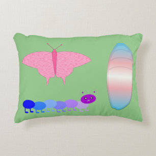 LGBTQIA Transgender Pride Caterpillar to Butterfly Decorative Cushion