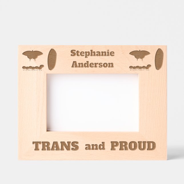 LGBTQIA Transgender Pride Caterpillar to Butterfly Etched Frames (Front)