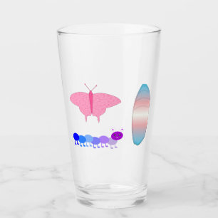 LGBTQIA Transgender Pride Caterpillar to Butterfly Glass