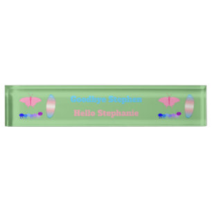 LGBTQIA Transgender Pride Caterpillar to Butterfly Nameplate