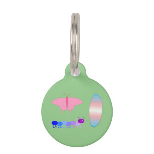 LGBTQIA Transgender Pride Caterpillar to Butterfly Pet Tag