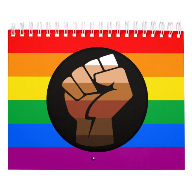 LGBTQPOC Pride Button Ceramic Ball Christmas Ornam Calendar (Cover)
