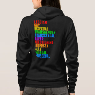 LGBTQQIAAP Gay Pride Rainbow Hoodie