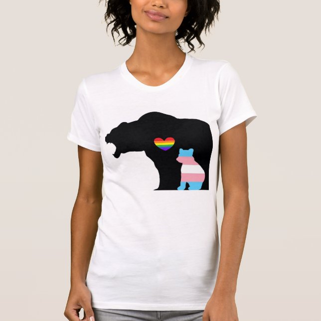 LGBTQUIA+ Bear protecting the Trans bear T-Shirt (Front)