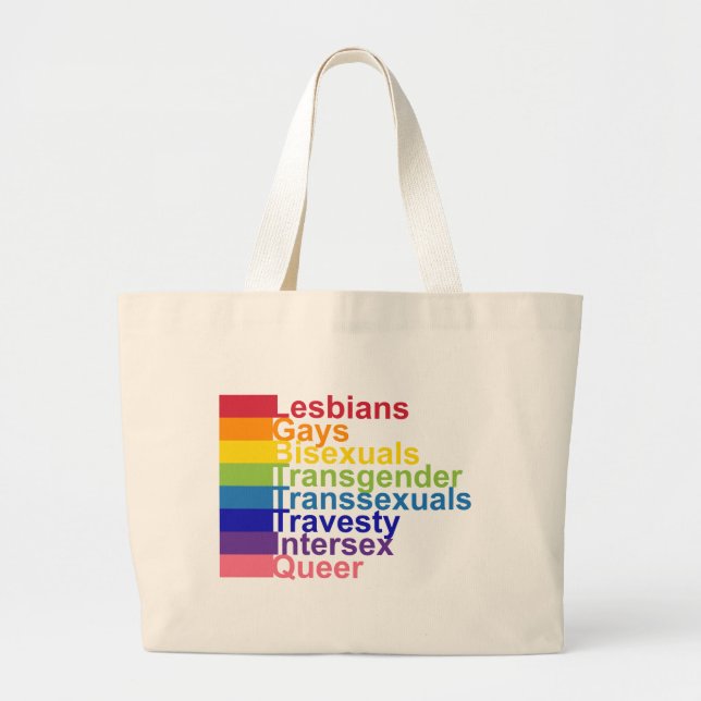 LGBTTTIQ LARGE TOTE BAG (Front)