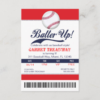 LGC Batter Up Baseball Ticket 2nd Version Invitation