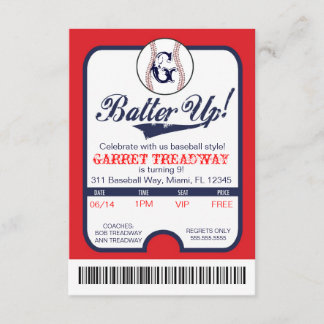 LGC Batter Up Baseball Ticket Celebration/Birthday Invitation