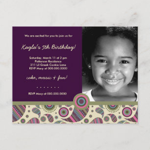 LGC   Sweet Paisley Purple Invitation