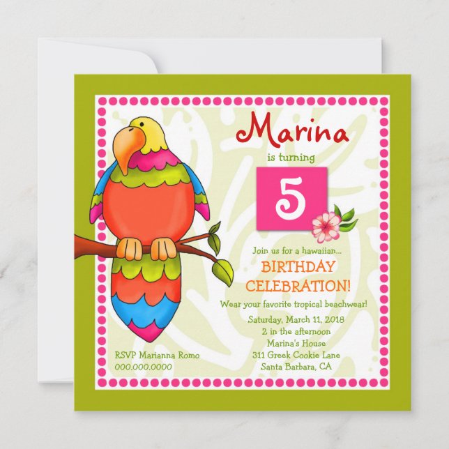 LGC | Tropical Parrot-dise Invitation (Front)