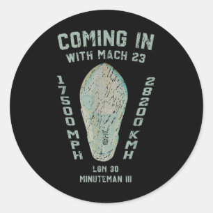 Lgm-30 Minuteman Ballistic Missile Us Warhead Cold Classic Round Sticker