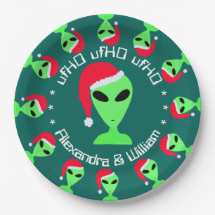 LGM In A Santa Hat Personalised Christmas Party Paper Plate