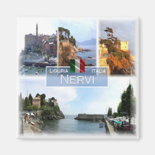 LGR042 NERVI, Mosaic, Liguria, Italy, Fridge Magnet (Front)