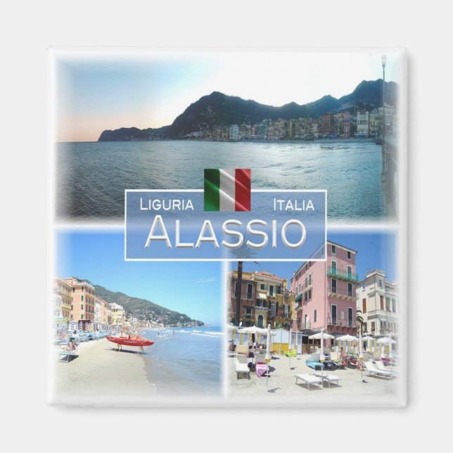 LGR054 ALASSIO, Mosaic, Liguria, Italy, Fridge Magnet (Front)